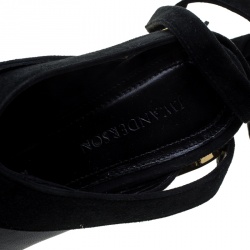J.W.Anderson Black Leather Ankle Tie Cylindrical Heel Mules Size 37