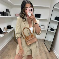 Pre Owned Jacquemus Cognac Brown Leather Le Chiquito Moyen Bag