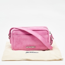 مملوكة مسبقًا Jacquemus Pink Suede Le Baneto Crossbody Bag