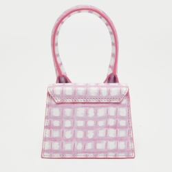 Jacquemus Pink and White Leather Le Chiquito Bag