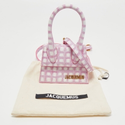 Jacquemus Pink and White Leather Le Chiquito Bag