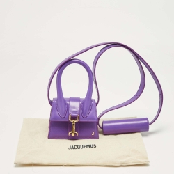Pre Owned Jacquemus Purple Leather Mini Le Chiquito Shoulder Bag