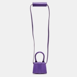 Pre Owned Jacquemus Purple Leather Mini Le Chiquito Shoulder Bag