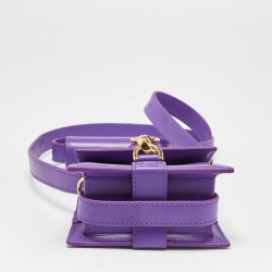 Pre Owned Jacquemus Purple Leather Mini Le Chiquito Shoulder Bag