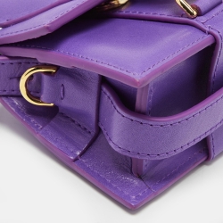 Pre Owned Jacquemus Purple Leather Mini Le Chiquito Shoulder Bag