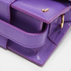 Pre Owned Jacquemus Purple Leather Mini Le Chiquito Shoulder Bag