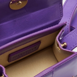 Pre Owned Jacquemus Purple Leather Mini Le Chiquito Shoulder Bag