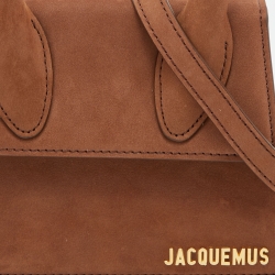 Pre Owned Jacquemus Brown Nubuck Leather Le Chiquito Top Handle Bag