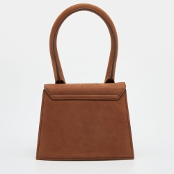 Pre Owned Jacquemus Brown Nubuck Leather Le Chiquito Top Handle Bag