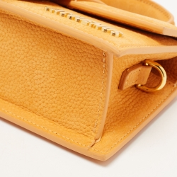 Pre Owned Jacquemus Orange Nubuck Leather Le Bambino Mini Top Handle Bag.