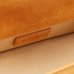 Pre Owned Jacquemus Orange Nubuck Leather Le Bambino Mini Top Handle Bag.