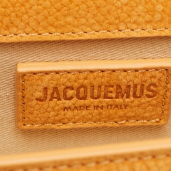 Pre Owned Jacquemus Orange Nubuck Leather Le Bambino Mini Top Handle Bag.