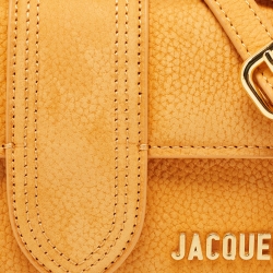 Pre Owned Jacquemus Orange Nubuck Leather Le Bambino Mini Top Handle Bag.