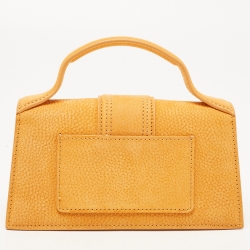 Pre Owned Jacquemus Orange Nubuck Leather Le Bambino Mini Top Handle Bag.
