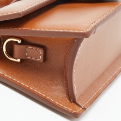 Pre Owned Jacquemus Brown Leather Le Bambino Top Handle Bag