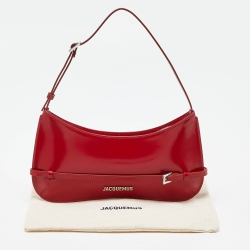 مملوكة مسبقًا Jacquemus Red Leather Le Bisou Ceinture Shoulder Bag
