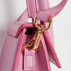 Pre Owned Jacquemus Pink Leather Mini Le Chiquito Top Handle Bag
