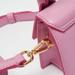 Pre Owned Jacquemus Pink Leather Mini Le Chiquito Top Handle Bag