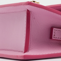 Pre Owned Jacquemus Pink Leather Mini Le Chiquito Top Handle Bag