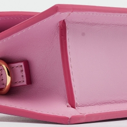 Pre Owned Jacquemus Pink Leather Mini Le Chiquito Top Handle Bag