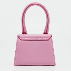 Pre Owned Jacquemus Pink Leather Mini Le Chiquito Top Handle Bag