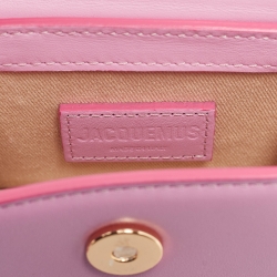 Pre Owned Jacquemus Pink Leather Mini Le Chiquito Top Handle Bag