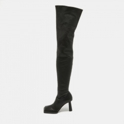 Black Leather Over The Knee Boots