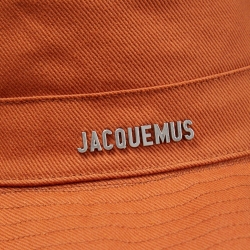 Pre Owned Jacquemus Brown Cotton Drawstring Bucket Hat (56)