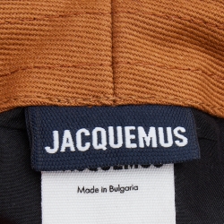 Pre Owned Jacquemus Brown Cotton Drawstring Bucket Hat (56)