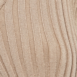 مملوكة مسبقًا Jacquemus Beige Rib Knit La Maille Pralù Le Raphia Cardigan S