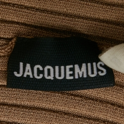 مملوكة مسبقًا Jacquemus Beige Rib Knit La Maille Pralù Le Raphia Cardigan S