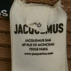 مملوكة مسبقًا Jacquemus Beige Rib Knit La Maille Pralù Le Raphia Cardigan S