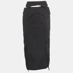 Black Nylon Detachable Cold Shoulder Mini Dress