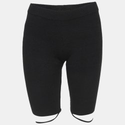 Black Rib Knit Shorts