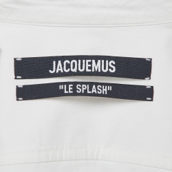 مملوكة مسبقًا Jacquemus Le Splash White Layered Cotton Shirt Dress S