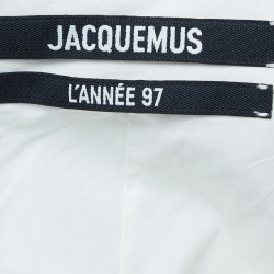 Jacquemus White Lannee 97 Poplin Asymmetric Mini Dress S