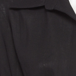 Jacquemus Black Wool Blend Draped Long Sleeve Shirt M