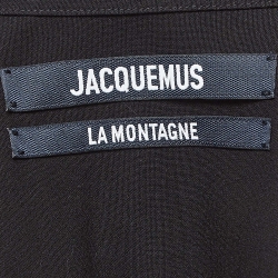 Jacquemus Black Wool Blend Draped Long Sleeve Shirt M