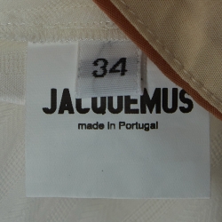 Jacquemus La Bomba White Cotton and Crepe Fringe Shirt Dress M