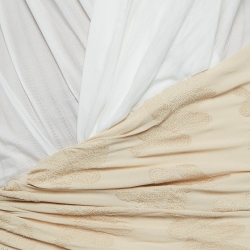 Jacquemus La Bomba White Cotton and Crepe Fringe Shirt Dress M