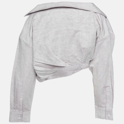 Pre Owned Jacquemus L'Annee 97 Pale Purple Cotton & Linen Crop Top M