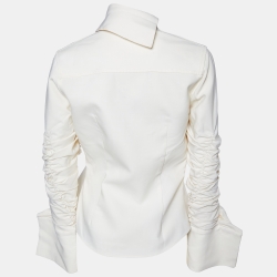 Jacquemus L'amour D'un Gitan Cream Cady Ruffled Top S
