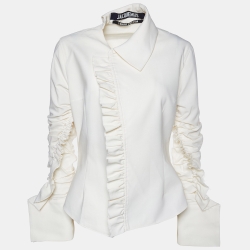 Jacquemus L'amour D'un Gitan Cream Cady Ruffled Top S