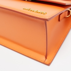 Pre Owned Jacquemus Orange Leather Grand Le Chiquito Top Handle Bag
