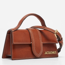 Pre Owned Jacquemus Brown Leather Mini Le Bambino Top Handle Bag