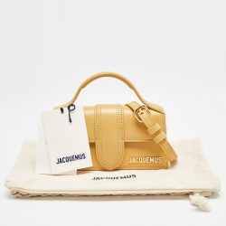 Jacquemus Yellow Leather Mini Le Bambino Top Handle Bag