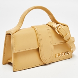 Jacquemus Yellow Leather Mini Le Bambino Top Handle Bag
