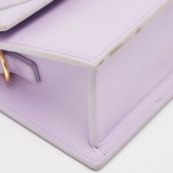 Pre Owned Jacquemus Lilac Leather Le Chiquito Noeud Top Handle Bag