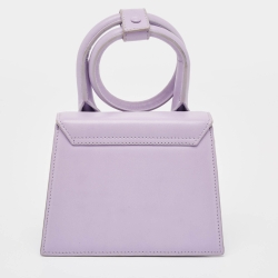 Pre Owned Jacquemus Lilac Leather Le Chiquito Noeud Top Handle Bag