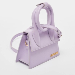 Pre Owned Jacquemus Lilac Leather Le Chiquito Noeud Top Handle Bag